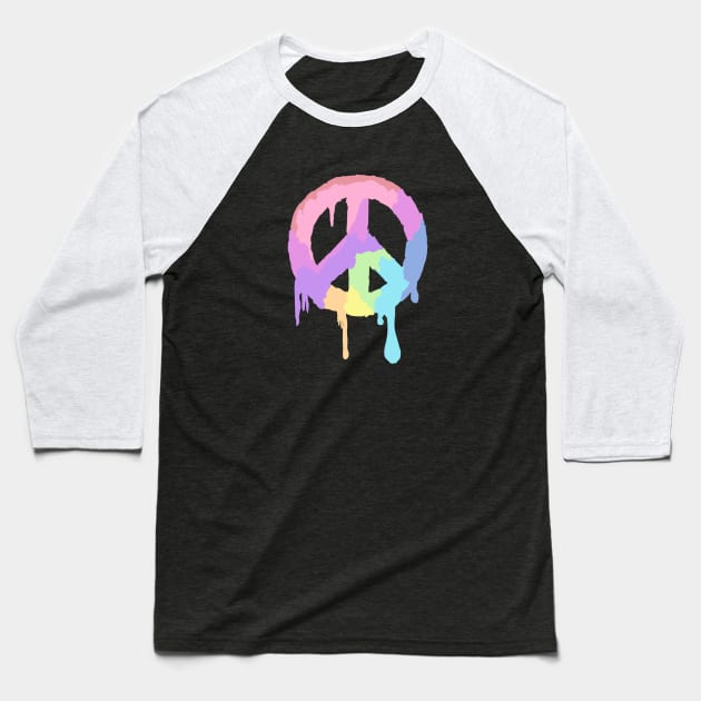 Drippy Peace Baseball T-Shirt by lolosenese